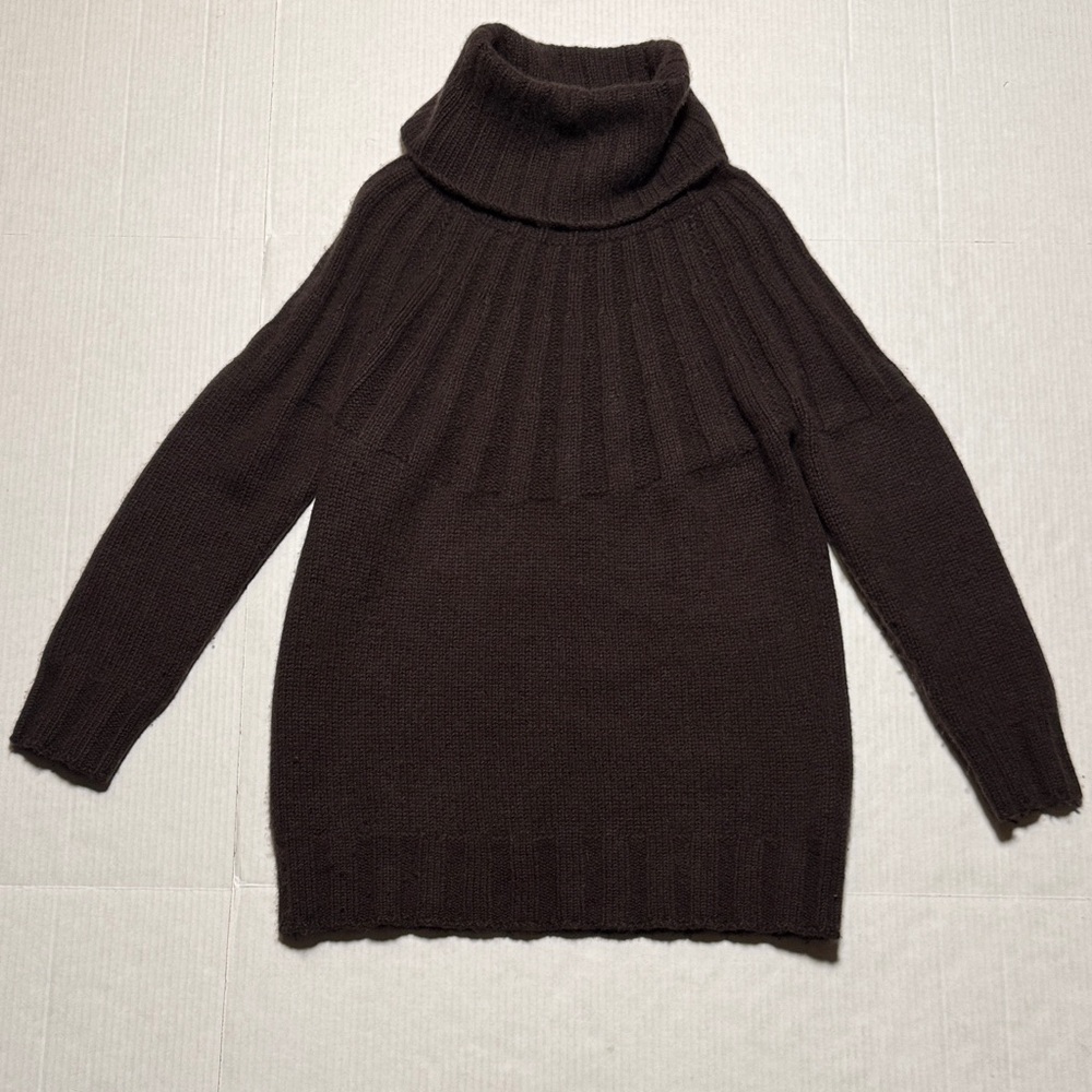 RAPLH‎ LAUREN Black Label Loose Turtleneck Cashmere Knit Sweater Dark Brown M